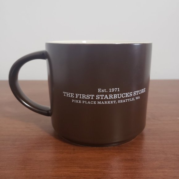 Starbucks Mug Pike Place Market Seattle The First Starbuck Store 2012 14Oz Brown - Picture 2 of 5